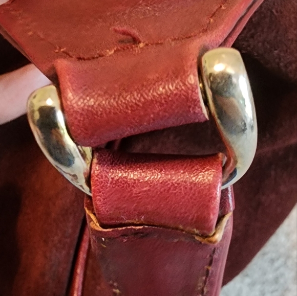 Vintage Gucci Crossbody Bag Purse Maroon Genuine Leather‎ Suede W COA - Picture 13 of 16